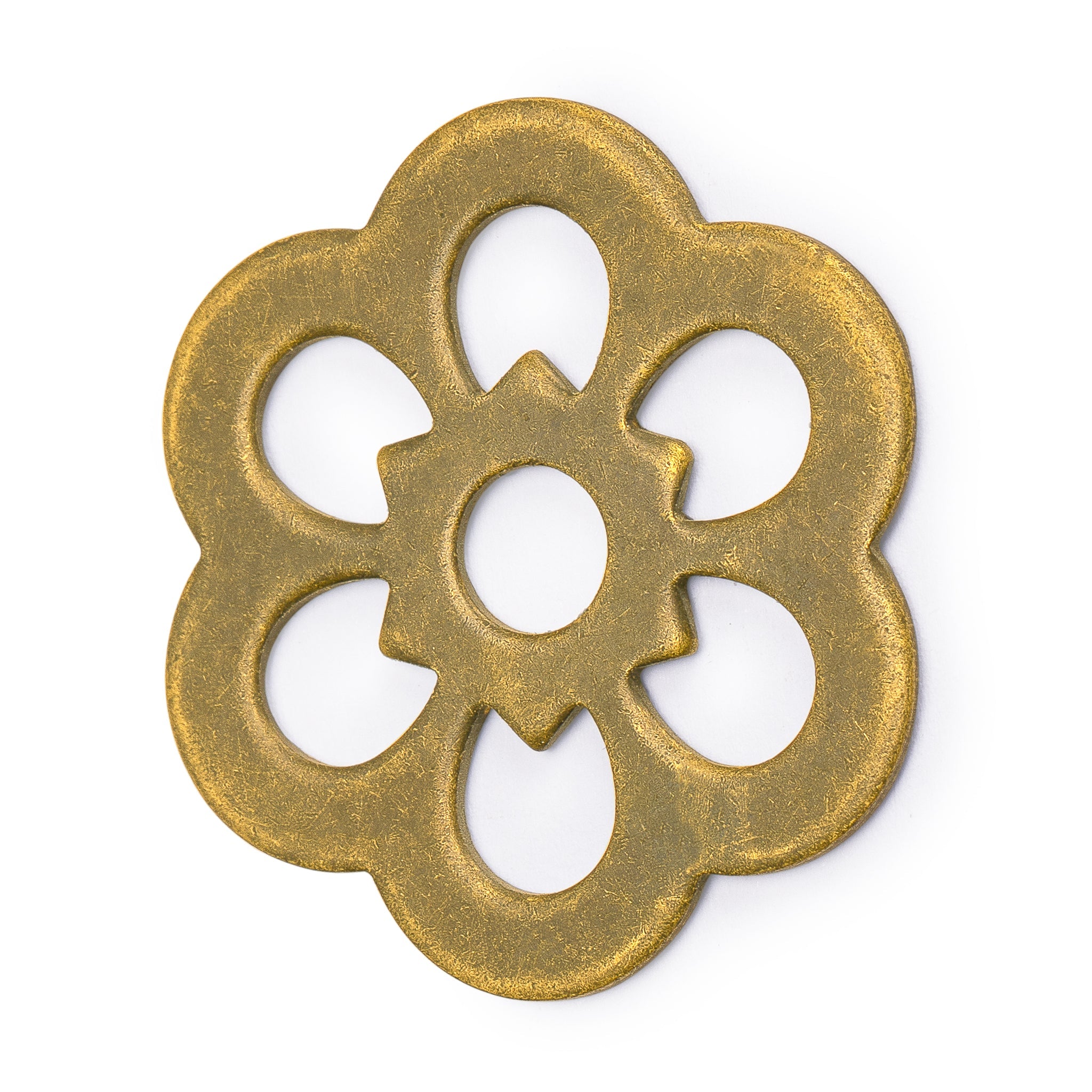 Brass Clover Washers 1.3" - Set of 10-Chinese Brass Hardware