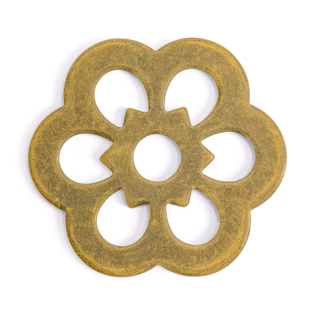 Brass Clover Washers 1.3" - Set of 10-Chinese Brass Hardware