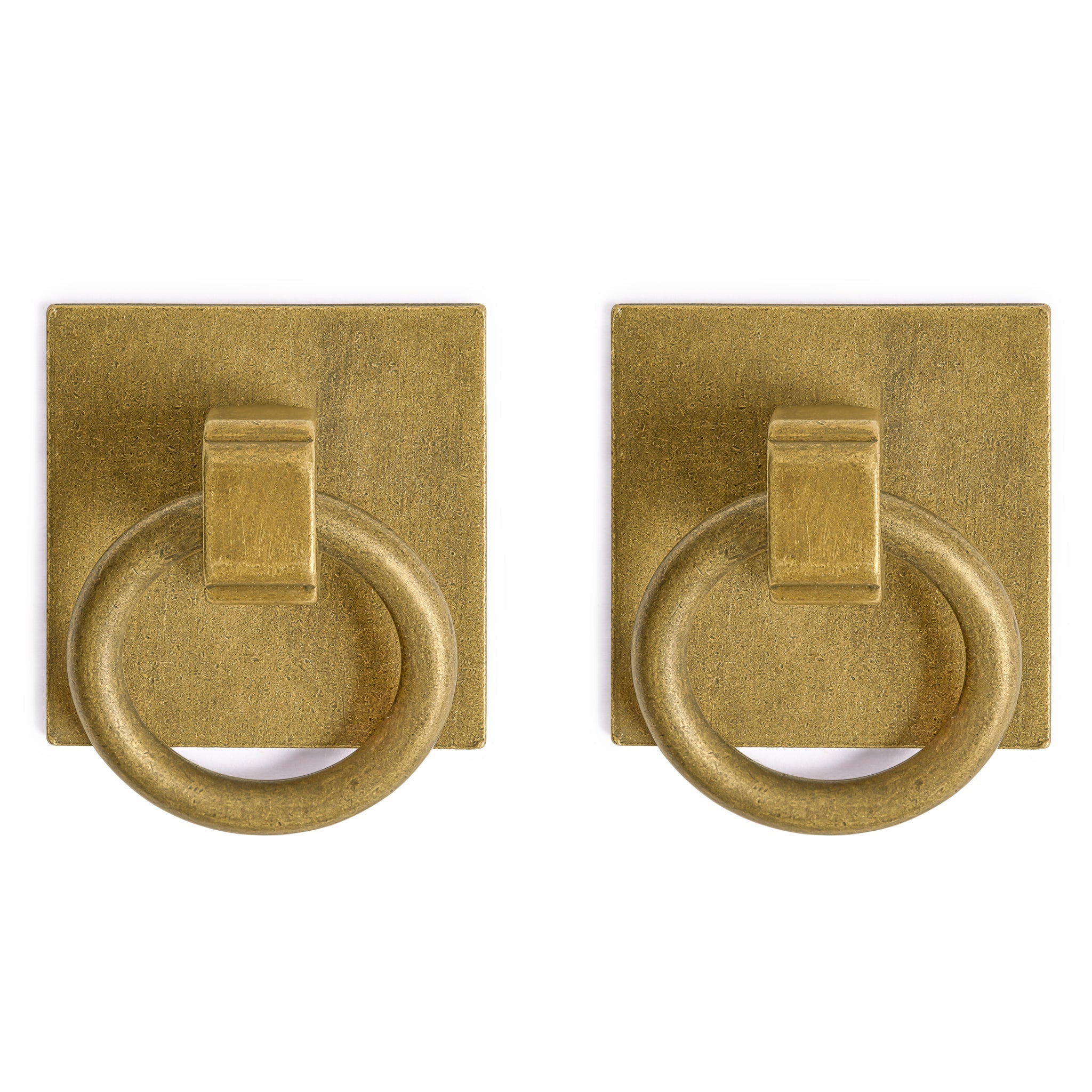 Brass Ring Plate Pulls 1.9" - Set of 2-Chinese Brass Hardware