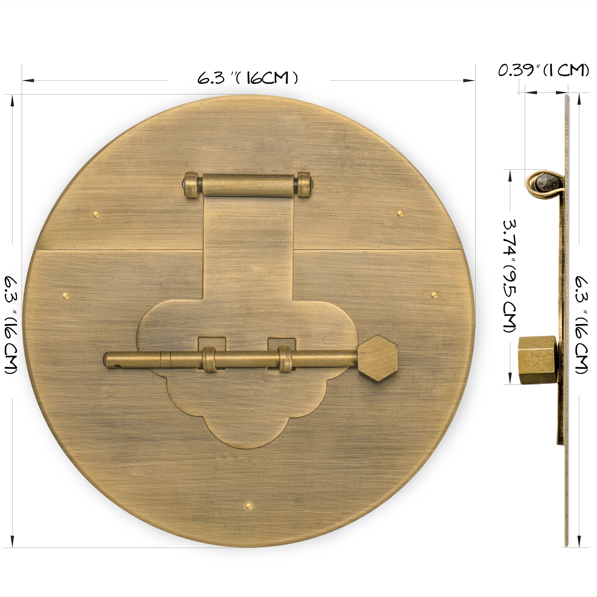 Enchanted Mushroom Brass Chest Face Plate (6.3")-Chinese Brass Hardware