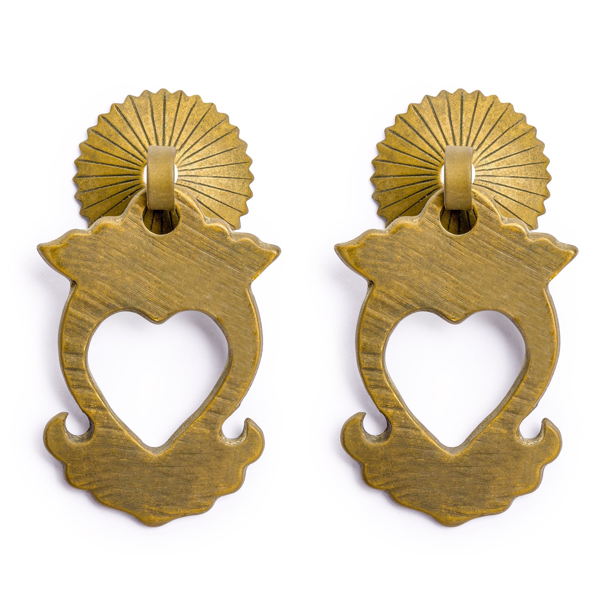 Heart Pulls 2.4" - Set of 2-Chinese Brass Hardware