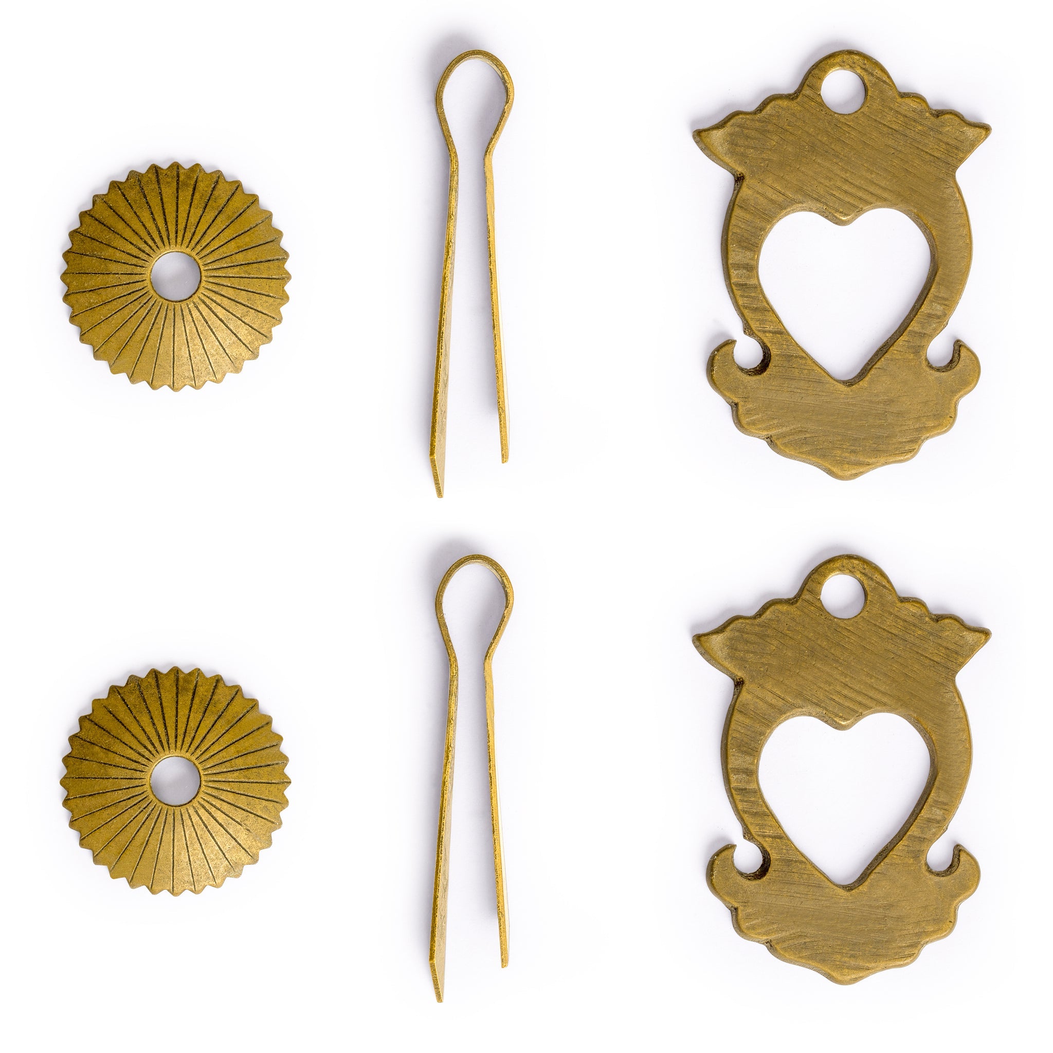 Heart Pulls 2.4" - Set of 2-Chinese Brass Hardware