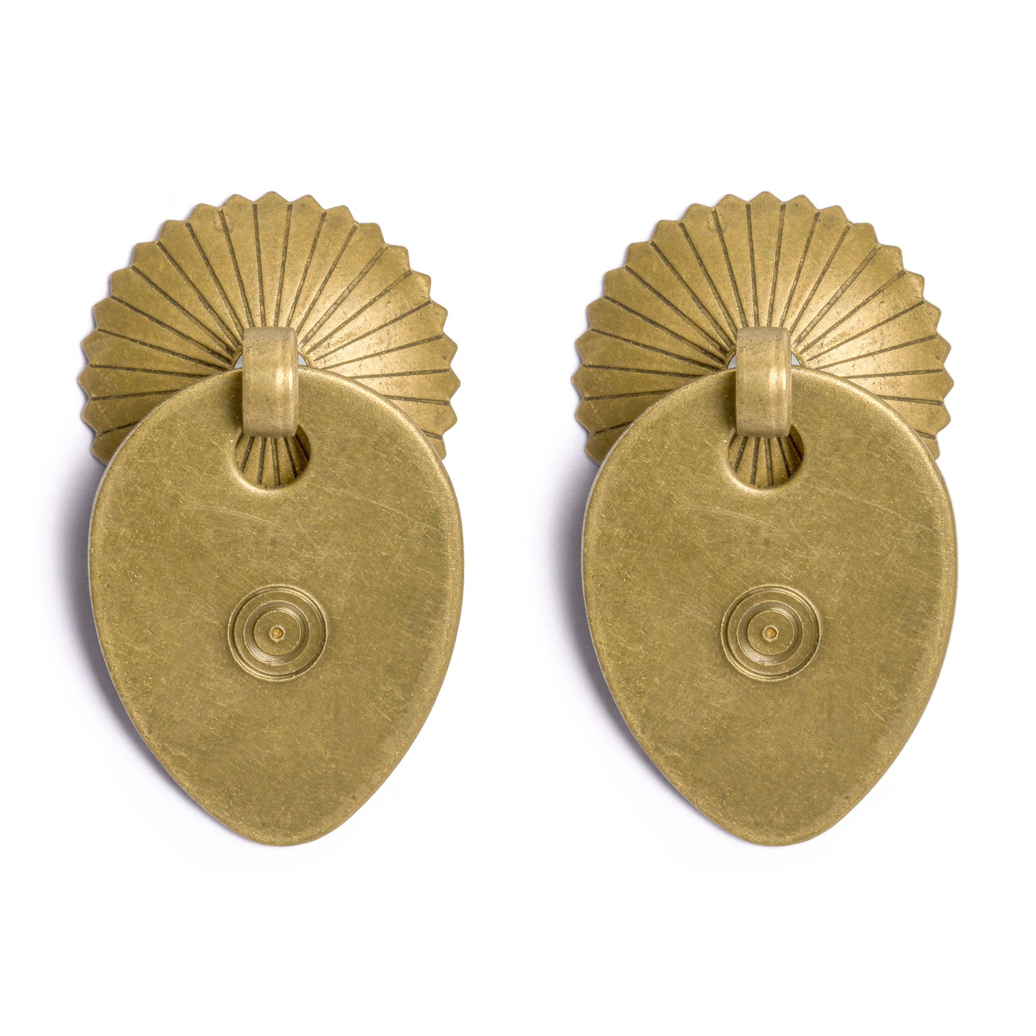 Melon Seed Brass Hardware Pulls 2.1" - Set of 2-Chinese Brass Hardware