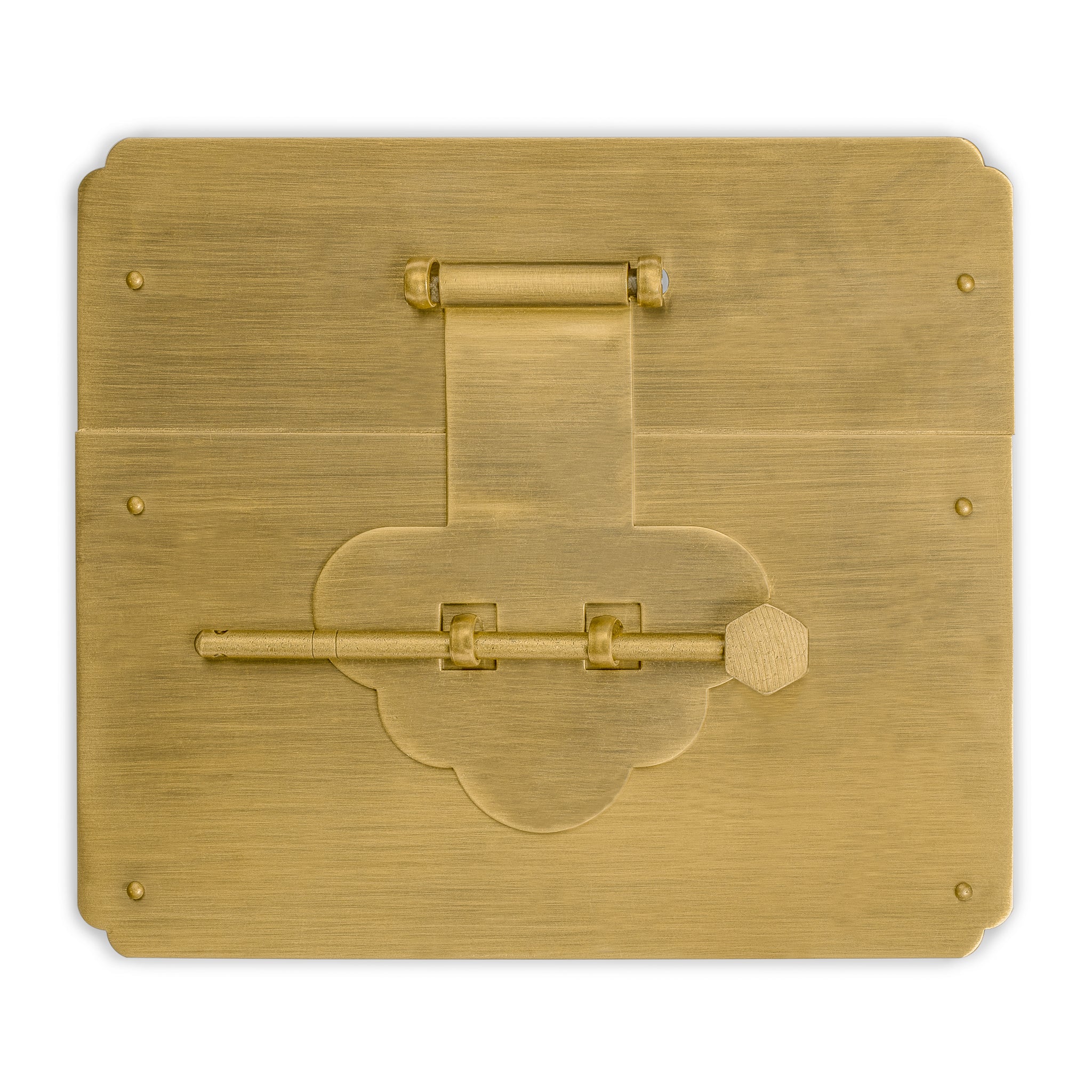 Mushroom Square Chest Box Face Plate Latch (5.5"x 6.3")-Chinese Brass Hardware